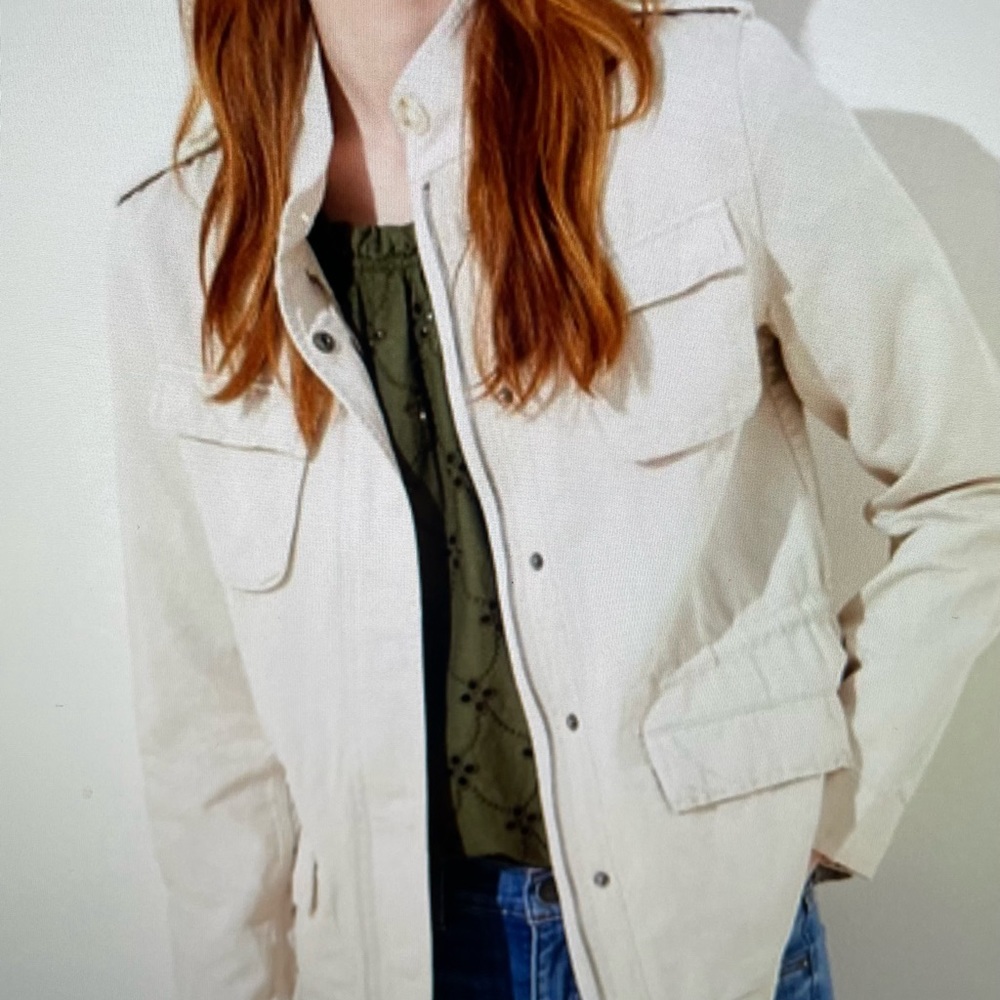 Loft Women’s Twill Utility khaki Jacket Size LP